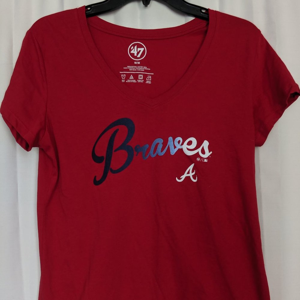 "47 Womens Atlanta Brave Ultra Rival V-Neck Tee-M